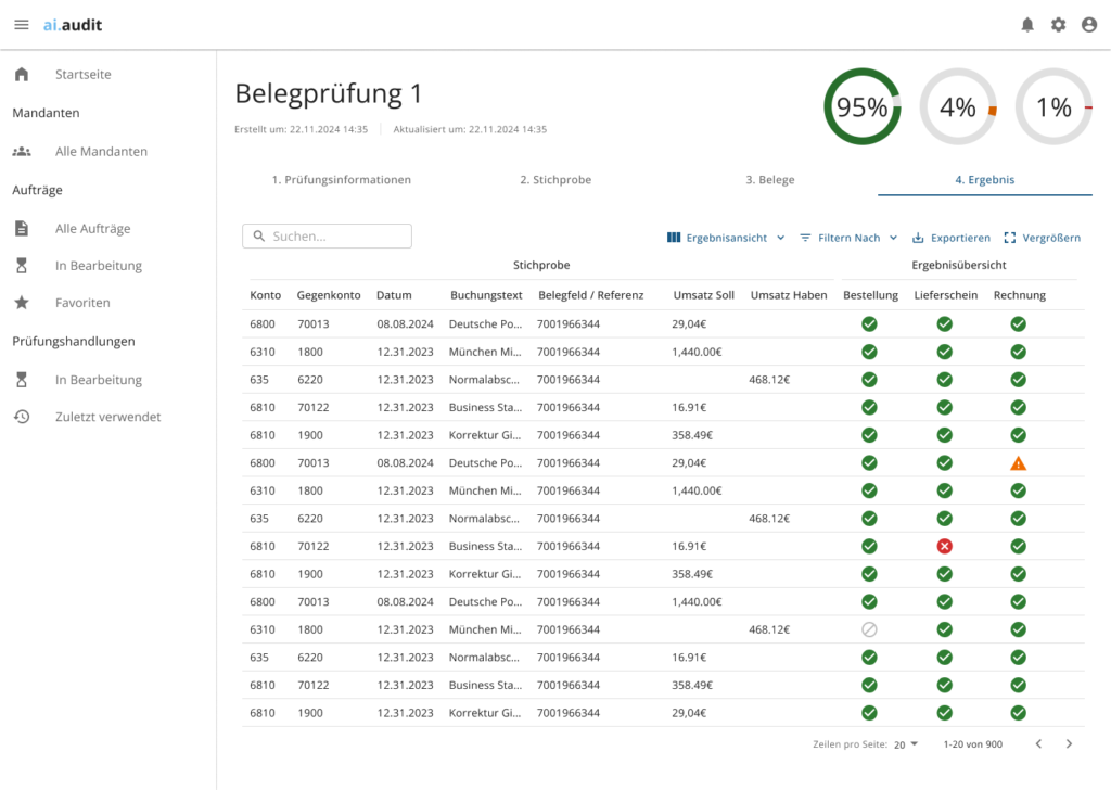 Ergebnis Ansicht